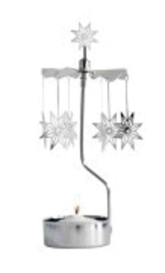 Rotary Candle Holder Pierced 8 Pointed Star